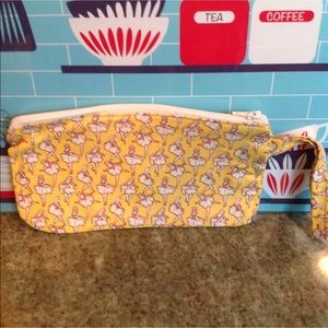 Ballerina Wristlet Purse Zippered Ballet Dancer Makeup Bag Clutch Pouch Yellow
